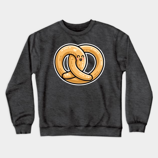 Kawaii Cute Pretzel Snack Food Crewneck Sweatshirt by freeves